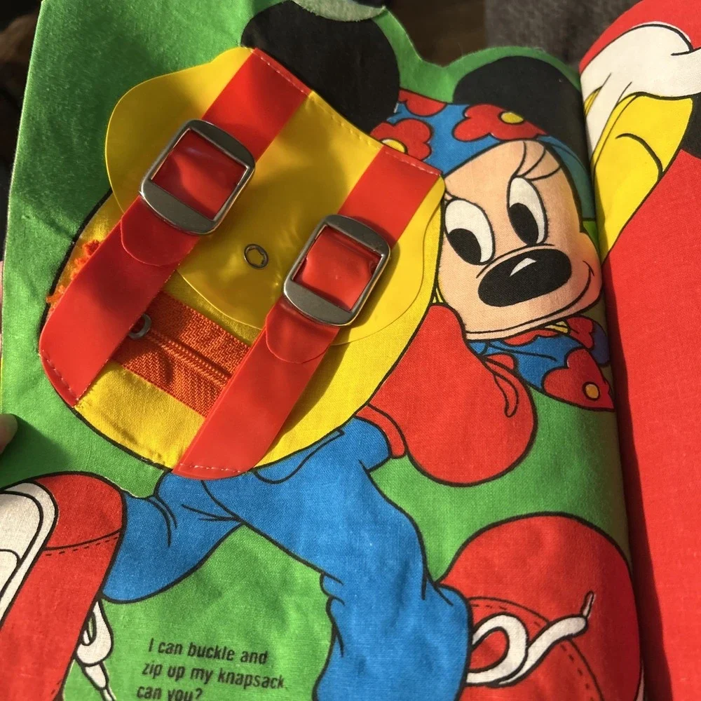 Vintage Mickey Mouse Says I Can Can‎ You Cloth Walt Disney Book 1982 Collectible